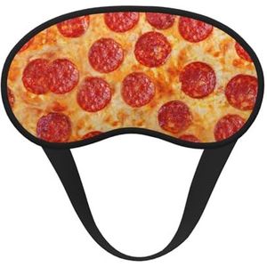 FZGGWYHL 3D Pizza Pepperoni Gedrukt Verduisterende Slaap Masker Aid Oogmasker Reizen Slaap Oogmasker