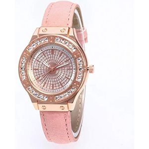 Luxe horloge Vrouwen Rose Gold Leather horloges Dames Diamond Bling Horloge Dames Casual Dress Quartz Horloge Reloj Mujer (Color : 9)