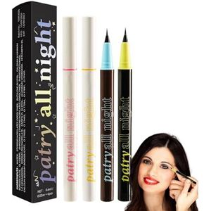 Eyeliner waterdicht veegbestendig - hoog gepigmenteerde eyeliner potlood set van 4, oogmake-up cosmetica, vlekbestendige eyeliner, langdurige sneldrogende vloeibare voering voor vrouwen meisjes