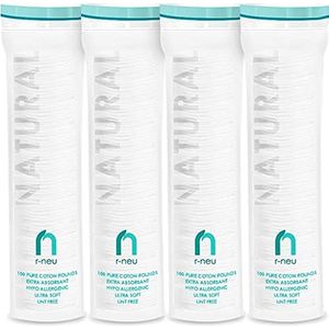 R-NEU Katoenen ronden, 400 Count Make-up Remover en Gezichtsreiniging Ronde Katoenen Pads, Wafel Getextureerd Hypoallergeen 100% Natuurlijke Katoenen Doekjes, 2,25 Inch Diameter (400 Pack)