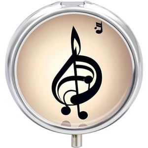 Muziek Opmerking Print Pillendoos 3 Compartiment Decoratieve Metalen Geneeskunde Vitamine Organizer Gepersonaliseerde Geneeskunde Organizer Reizen Pillendoos voor Outdoor