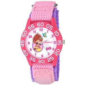 Disney Girls Fancy Nancy Analog-Quartz Watch with Nylon Strap, Pink, 17.5 (Model: WDS000590)