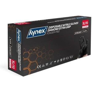 Hynex Diamond Nitril wegwerphandshoenen maat XL - Zwart 8,0 gr PF met Extra Grip - 50 stuks
