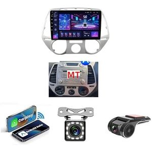 Dubbel Din Auto Stereo Compatibel Met Apple Carplay Android Auto Voor Hyundai I20 2008 2009 2010 2011 Plug En Play AM/FM Autoradio Back-up Camera, Stuurbediening, Spiegel Link(NF-2 WIFI 2G+32G)