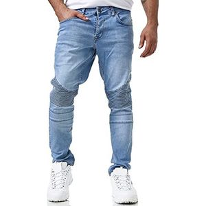 Elara Heren Jeans Slim Fit Broeken Biker Jeans Chunkyrayan 16517-Light Blue-36W / 32L