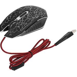 Gamingmuis, 800-2000 dpi bedrade optische muis met 6 knoppen, USB-muis voor computer Ergonomische muis met LED-verlichting, bedrade gamingmuis voor computer Lapto Desktop PC(Zwart)