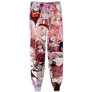 Unisex Anime DARLING in the FRANXX Broek CODE:002 Joggingbroek ZERO TWO Grafische Harembroek met elastische taille en trekkoord