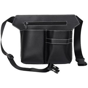 PXAMORTEL Kapperstas, opbergtas for haarstylinggereedschap, modieuze leren heup- en schoudertas, elektrische push-cut tas, kapperstas(Black)