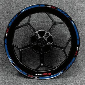 Accessoires Onderdelen Motorfiets 17 Inch Voor- En Achterwielnaaf Decal Set Trim Bescherming Velg Waterdichte Sticker Voor Y&amaha YZF R3(Style 8)