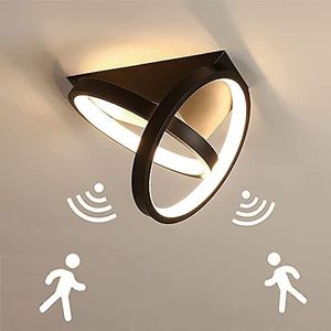 LED - Plafondlamp - Zwart - 26W - Bewegingssensor - Warm Wit 3000K