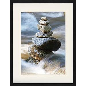 1art1 Stone Poster Solid As A Rock, Zen Ingelijste Foto Met Passepartout | Muur Foto's | In Een Fotolijstje 80x60 cm