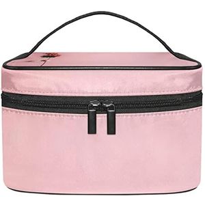 Make-up Organizer Bag Reizen Make-up Tas Organizer Case Draagbare Cosmetische Tas voor Vrouwen en Meisjes Toiletartikelen Rose Roze Nordic, Meerkleurig, 22.5x15x13.8cm/8.9x5.9x5.4in