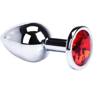 Jeweled Beginners to Expert Stainless Steel Anal ButtPlug | Anal Butt Plug Sex Toys | for Women, Men or Couples | Anal Stimulation Toy | Sex Love Games | Personal Massager (Red, M)