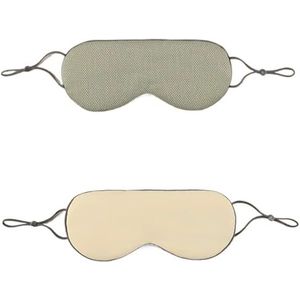 2 stuks zijden slapende oogmasker, lichtgewicht, warm en koel, dubbel gebruik, ademend, lichtblokkering voor vrouwen, reizen, dutje om te slapen (beige)