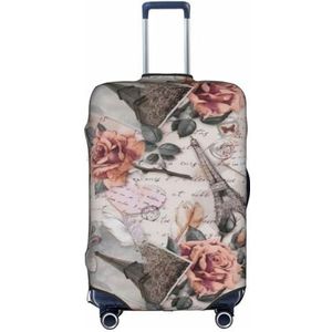 OPSREY Gratis Whitetail Herten Gedrukt Koffer Cover Reizen Bagage Mouwen Elastische Bagage Mouwen, Flower Parijs Eiffeltoren, XL