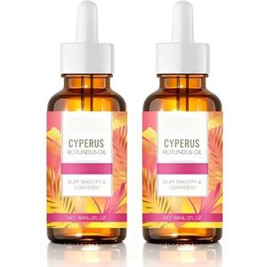 Cyperus Rotundus Olie voor Ontharing & Huidverzorging, Natuurlijk Serum om te Kalmeren, Hydrateren, Poren te Verfijnen voor een Gladde Huid, Geschikt voor Alle Huidtypen (2pcs)