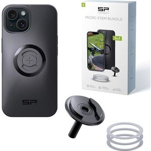 SP Connect Micro Stem Bundle | SPC+ | compatibel met iPhone 15| houder voor mobiele telefoon fiets | telefoonhouder fiets | houder voor mobiele telefoon op fiets
