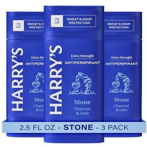 Harry's Extra sterk anti-transpirant – geur en verbeterde zweetcontrole anti-transpirant voor mannen – steen (3 tellingen)