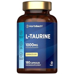 Taurine Capsules 1000mg | 3 Maanden Voorraad | Aminozuur | 180 Veganistische Stk | L-Taurine Poeder | Horbaach