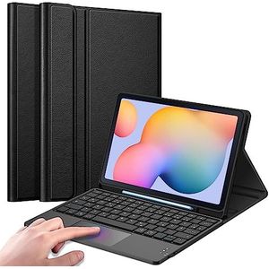 Fintie Toetsenbordhoes voor Samsung Galaxy Tab S6 Lite 10,4 inch 2024/2022/2020 tablet met magnetisch afneembaar Duits toetsenbord en touchpad toetsenbord, zwart