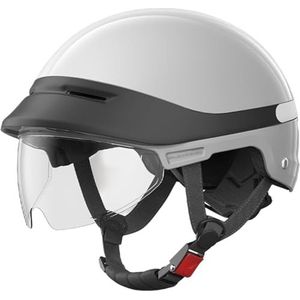3/4 Motorfiets Halve Helm Retro Open-Face Elektrische Helm DOT/ECE Goedgekeurde Straatfietshelm voor Mannen Vrouwen Volwassenen Skateboard Scooter Bromfiets Jet ATV C
