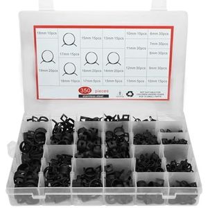 Veerbandklemset Auto's Veerklem Brandstofolie Waterslang Buisklem Lage druk Metalen sluiting(350pcs 6-19mm)