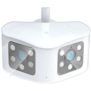 DVR-kits voor bewaking, 4K 6MP verrekijker WIFI-camera buiten, 5MP bewakingscamera met antidiefstalsirene-alarm, panoramisch 165 ° brede weergave, bewakings-CCTV, weerbestendig IP66,Buitencameratoezi