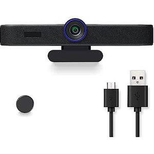 Streaming webcam, HD1080P 60FPS pc-webcam alles-in-één met microfoons en luidspreker 108° groothoekwebcam for conferenties, livestreaming, opname