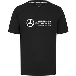 MERCEDES AMG PETRONAS F1 T-shirt voor heren met grote 3D-teamlogo-uitvoering, zwart, XL