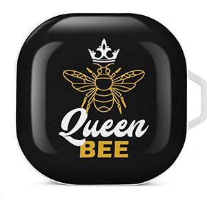 Queen Bee oordopjes hoesje compatibel met Samsung hard shell beschermhoes wit stijl