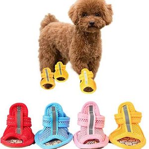 Hongtai 4pcs / lot Hot Koop Casual Anti-Slip Small Dog Schoenen schattig huisdier Schoenen Shoe Spring Summer ademend Soft Mesh sandalen snoep kleurt (Color : Red, Size : 5)
