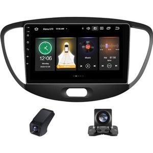 Autoradio 2 Din Bluetooth met Carplay en Android Auto,geldt voor Hyundai i10 2007-2013 9 inch met touchscreen stereo auto ondersteunt RDS GPS stuurbediening Achteruitrijcamera(NF-1)