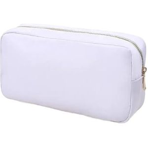 Make-up Tas Nylon Pouch Grote Cosmetische Tas Rits Toiletartikelen Organizer Tas voor Vrouwen Meisjes Gift Make-up Pouch Make Up Tas, Wit, XL