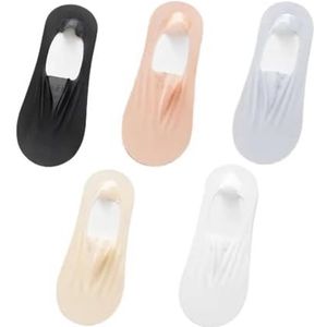 YIJIANUO 5 Paren/partij Korte Sokken Vrouwen Zomer Ultradunne Onzichtbare Laag Cut Siliconen Antislip Mesh No Show Ice Silk Solid Boot Sokken, Bordeaux, One size