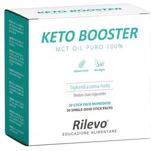 Rilevo Ket Booster MCT Oil Puro 100% triglyceriden met gemiddelde ketting, 30 stuks per stuk 5 ml