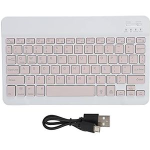 Geavanceerd Draadloos Verlicht Toetsenbord, Ultradun Toetsenbord op Volledig Formaat, Tactiele Responsieve Typen, Bluetooth Oplaadbare Achtergrondverlichting met Numeriek Toetsenblok (Roze)