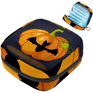 MUOOUM Punpkin and Bat Maandverband Opbergtas Draagbare Menstruatie Tas voor Vrouwen Tiener Meisjes Menstruatie Cup Pouch Nursing Pad Houder