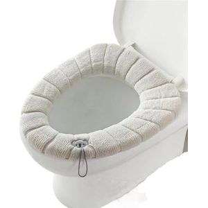 Toiletbrilkussens, Universele toiletzitting kussenhoes veelkleurig(Beige With Handle)