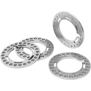 Velg Bead Lock Ring, Slijtvaste 1.9 Inch Aluminium Legering CNC Gefreesde Vervangende Velg Lock Ring 1/10 (Zilver)