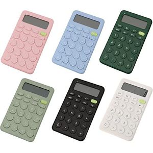 Elektronische rekenmachine wiskunde leerhulp muti-kleur met knop batterij draagbare zakcalculator voor kantoor thuis kinderen (donkergroen)