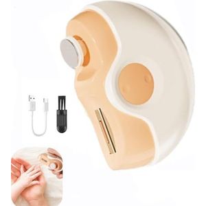 2 in 1 elektrische polijst automatische nagelknipper, elektrische nagelknipper, nageltrimmer met led-licht oplaadbaar for alle leeftijden(Yellow)