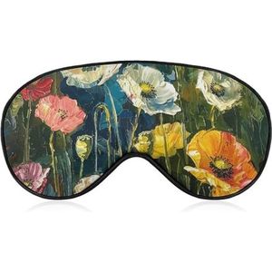 Donkergroen plantenslaapmasker, lichtblokkerend oogmasker, comfortabel en zacht, oogbedekking met elastiek, geschikt voor mannen en vrouwen, geschikt voor reizen en slapen