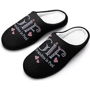 TGIF Oma WHT Katoenen Slippers Voor Vrouwen Warme Antislip Rubberen Zool Huisschoenen Voor Indoor Hotel 11-12 (42-43)