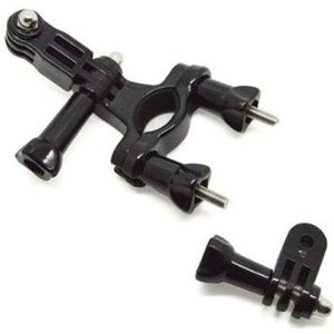 vhbw Motorfiets fiets buis houder klem bevestiging met 3-weg pivotarm compatibel met camera GoPro HD Motorsports Hero, HD Naked Hero, HD Surf Hero