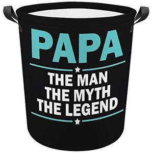 Papa The Man The Myth The Legend Wasmand, opvouwbare waszak, grote opbergmanden met duurzaam handvat