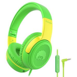RockPapa Share 1 Hoofdtelefoon voor Kinderen, School, Meisjes en Jongens, 85 dB/94 dB Volumebegrenzing, Sharing-Functie, Opvouwbaar, Kinder Hoofdtelefoon met Kabel en Microfoon