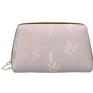 VUCEMI Rose Gold Printed Clutch Cosmeticatas, Lederen Draagbare Rits Cosmetische Tas, Reizen Multifunctionele Grote Capaciteit Opbergtas, Wit, One Size, Wit, Eén maat