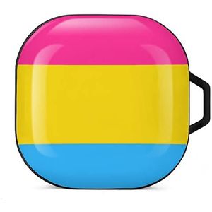 Pansexual Pride Flag Oordopjes Hoesje Compatibel met Samsung Hard Shell Beschermhoes Zwart-Stijl