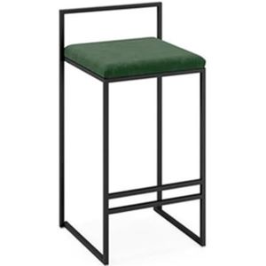 Ontbijt Barkrukken 1 Stuks Metalen Barkrukken Met Voetensteun Flanel Kussen Zitting Tegen Kruk Voor Bar Eetkamer Keuken Keuken Barstoelen(Grün,66cm Sitting Height)