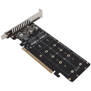 PCIE X16 Naar M.2 M KEY-uitbreidingskaart, M.2 PCIE-adapter voor PCIE NVMe SSD met Geavanceerd Koellichaam, NVMEx4 SSD 2U Server RAID Array-uitbreidingskaart met LED-indicator